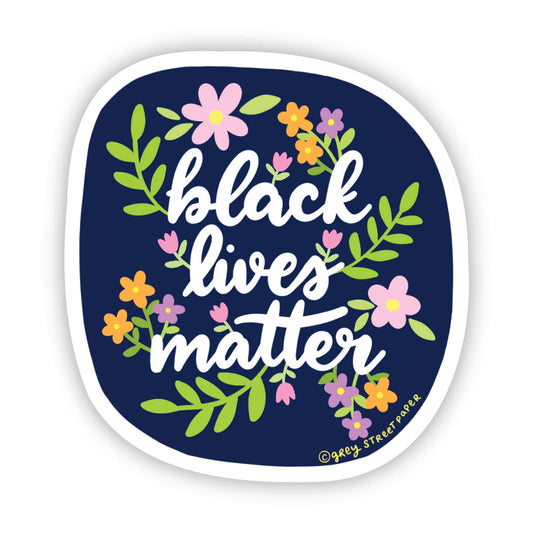 Black Lives Matter Floral Sticker