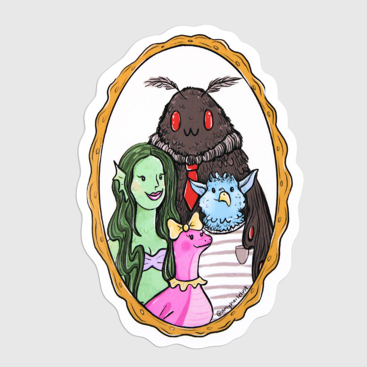 Cryptid Family Portrait Sticker