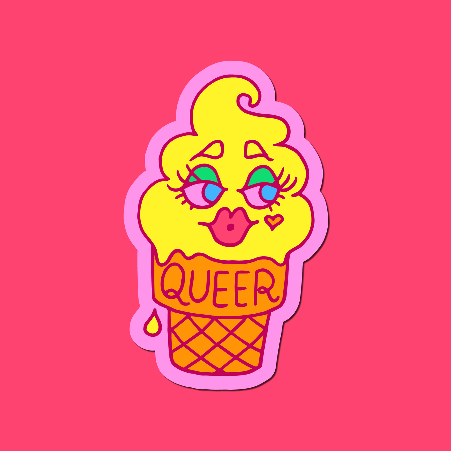 Queer Ice Cream Cone Sticker