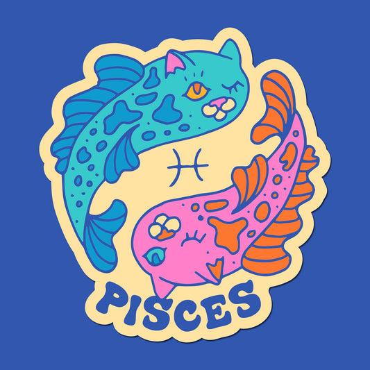 Astrology Cat Sticker: Pisces