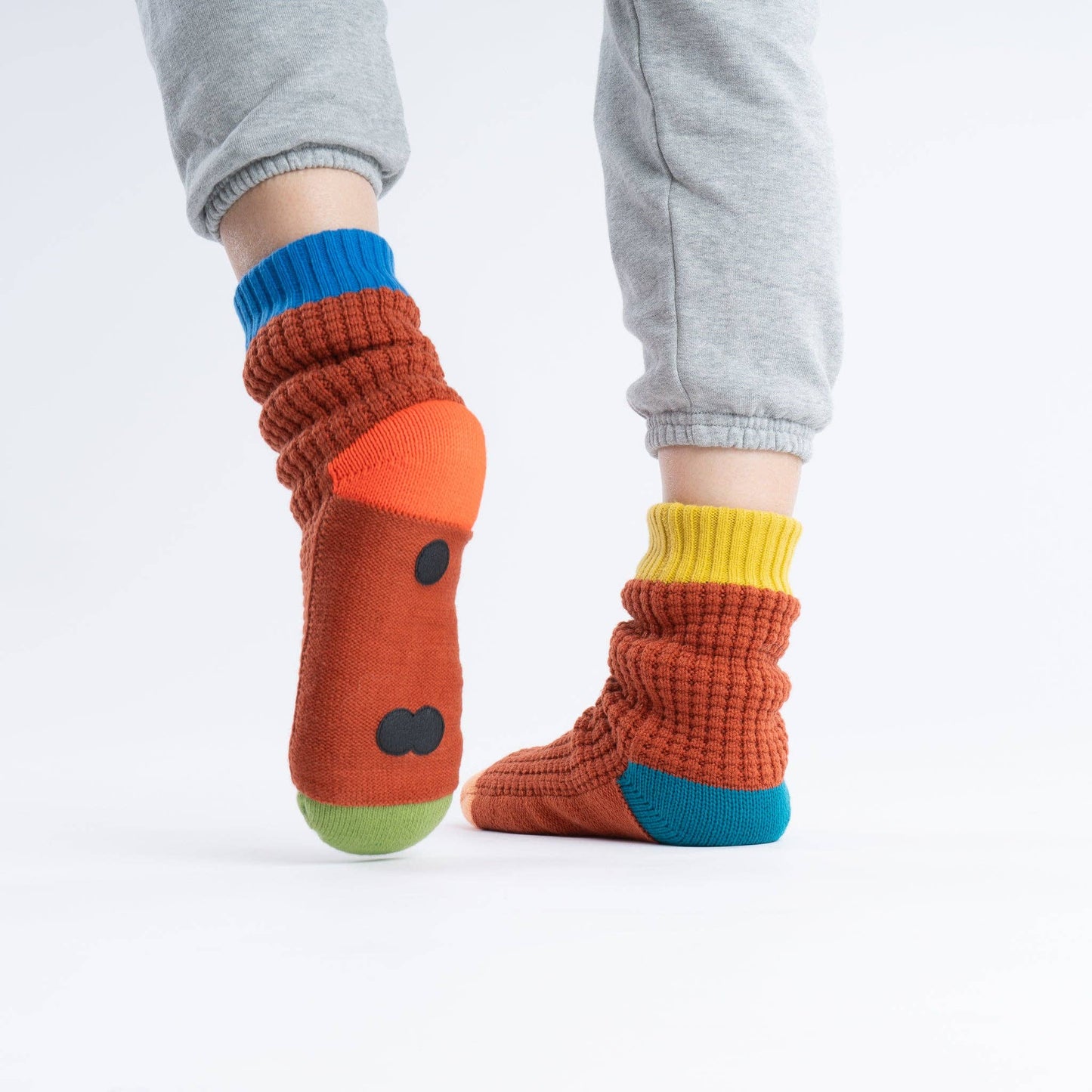 Fleece-Lined Waffle Knit House Socks