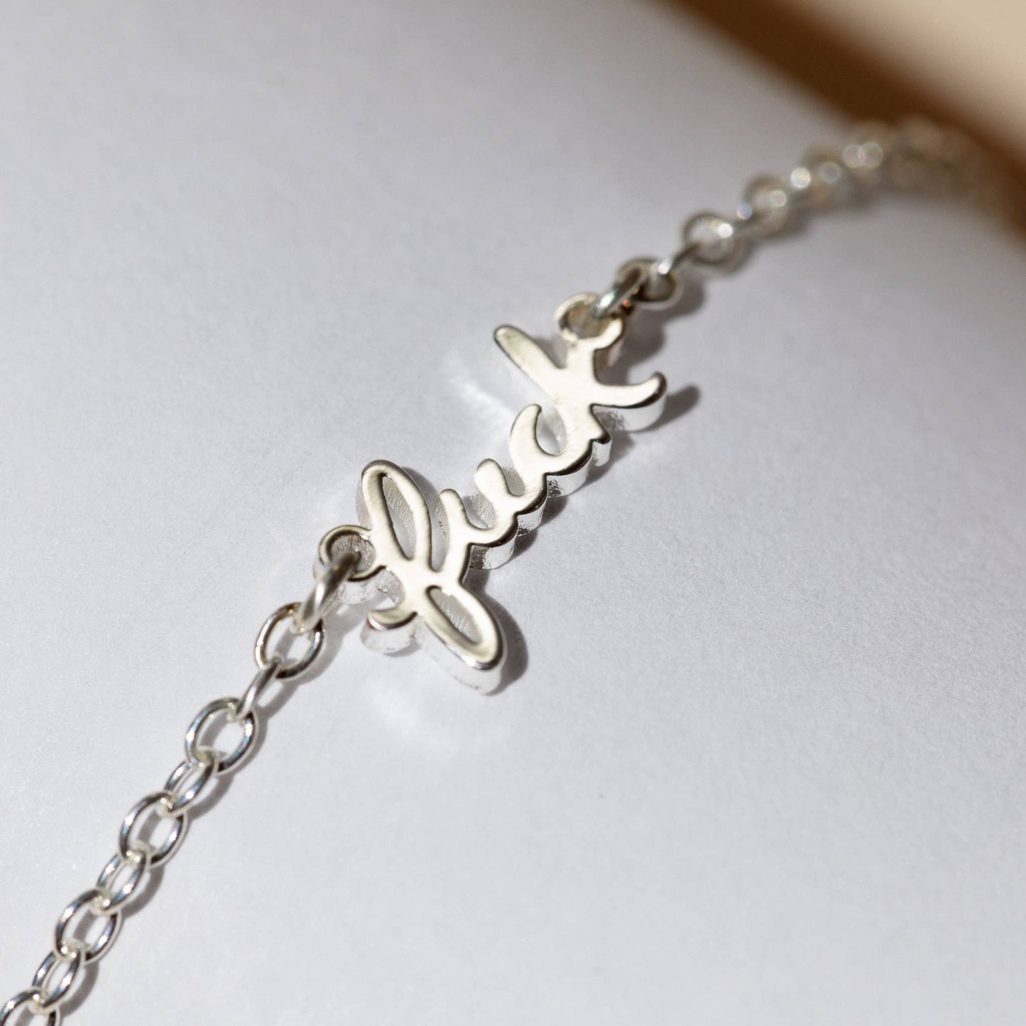 Fuck Script Bracelet (Sterling Silver Plated)