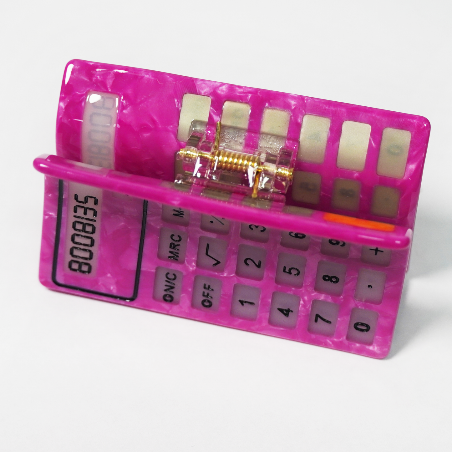 Pink Calculator Claw Clip