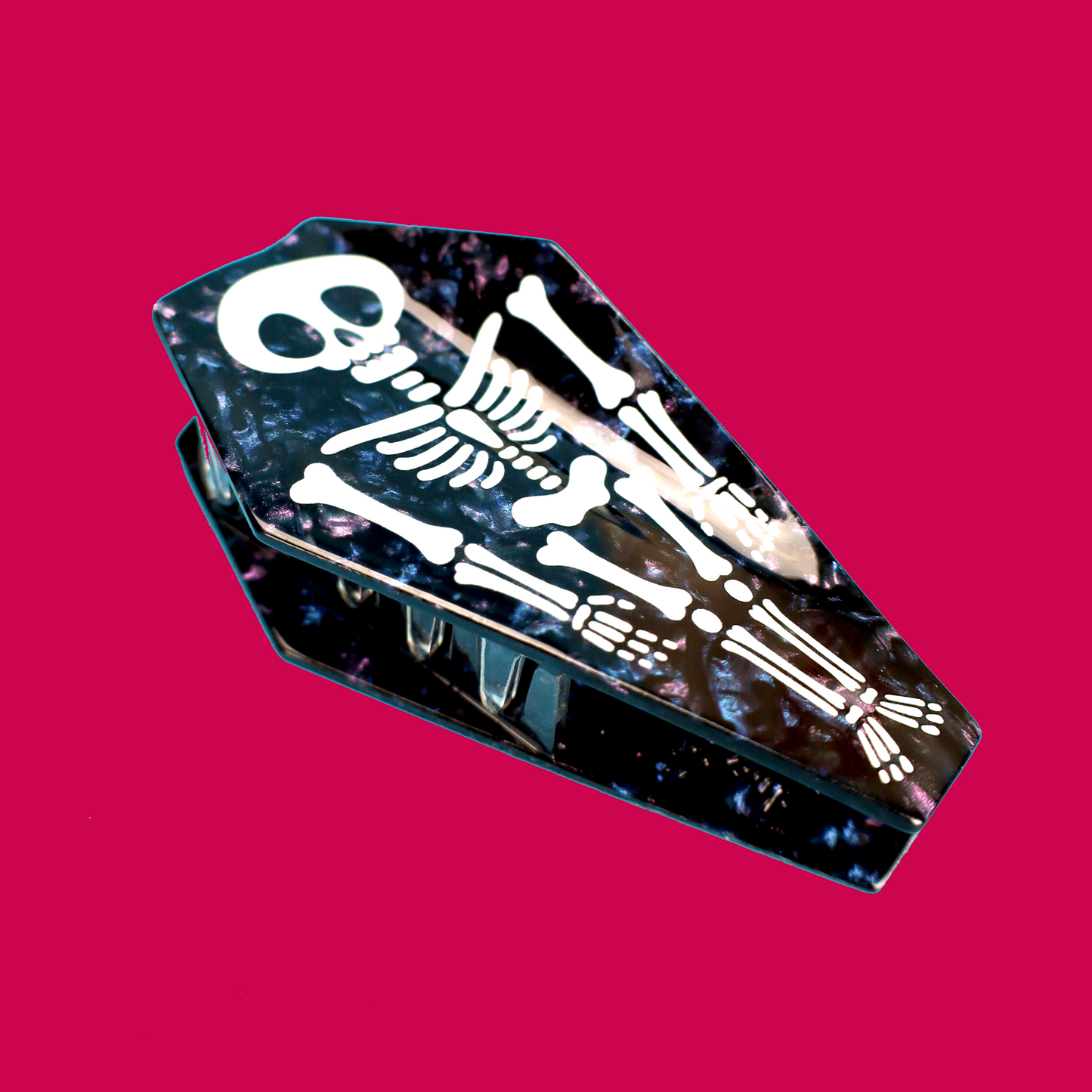 Skeleton Coffin Claw Clip