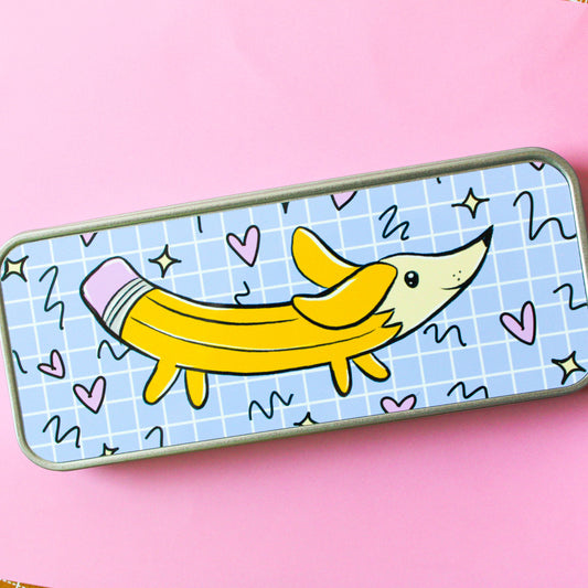 Pencil Puppy Pencil Tin