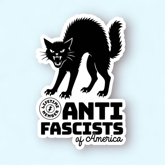 Anti Fascists of America Cat Sticker