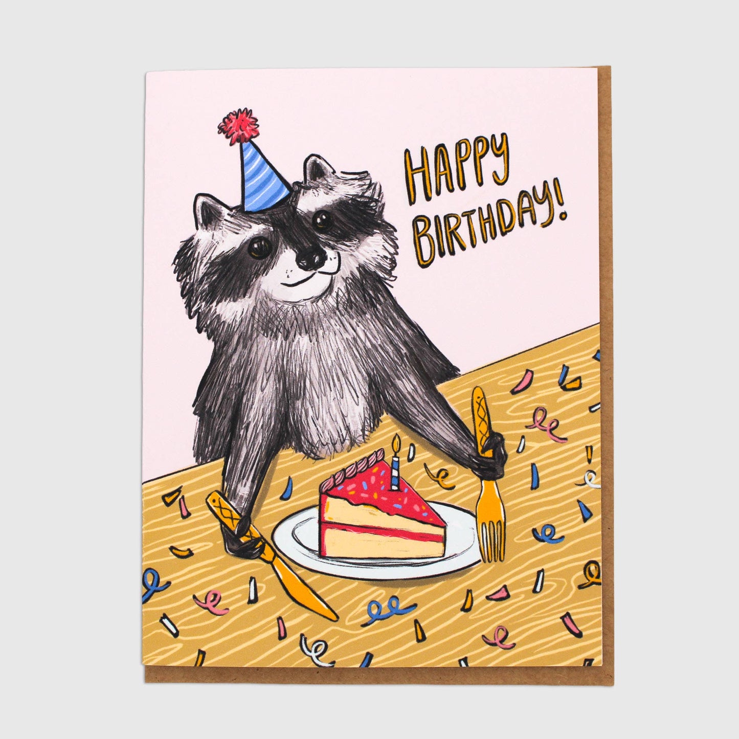 Raccoon Party Animal Birthday Card
