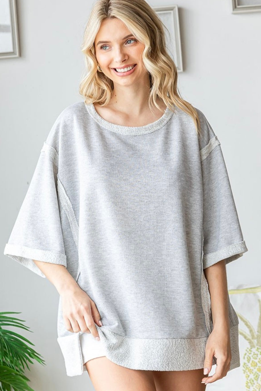 Grey Oversized Cozy Top (L)