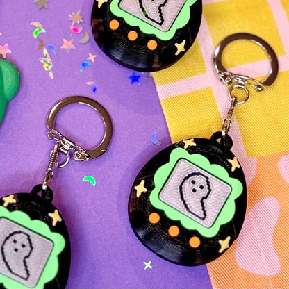 Digital Pet Ghostie Fidget Clicker Keychain