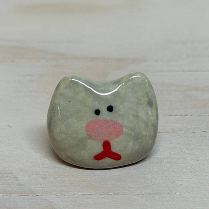 Ceramic Grey Cat Desk Pal