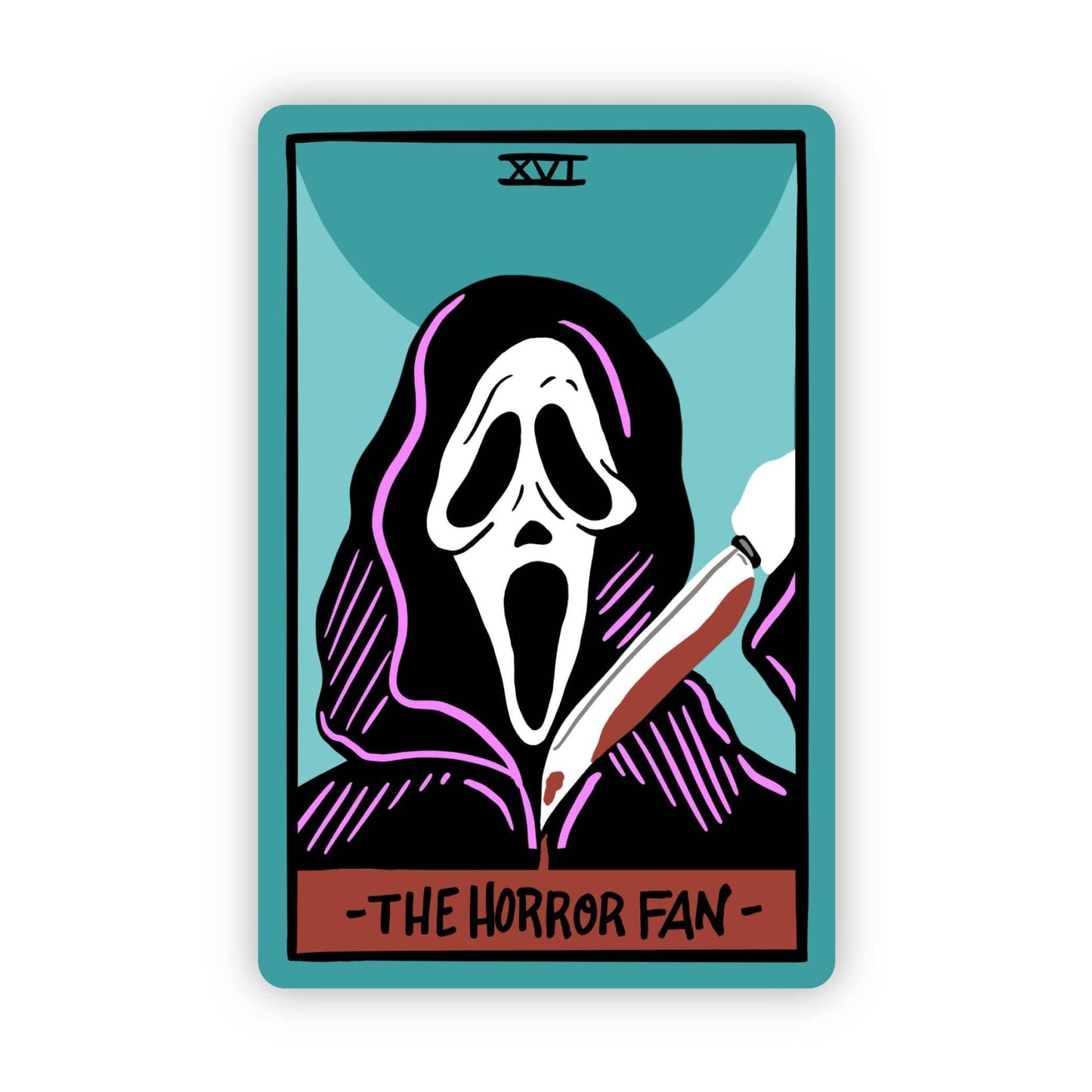 “The Horror Fan" Tarot Card Sticker