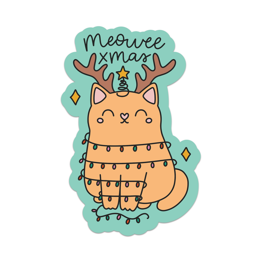 Meowy Xmas Cat Sticker