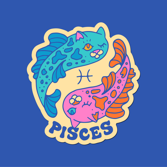 Astrology Cat Sticker: Pisces