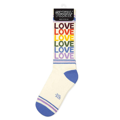 Love Vintage Rainbow Gym Crew Socks