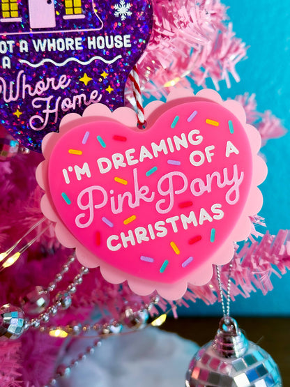 Dreaming of a Pink Pony Christmas Chappell Roan Ornament