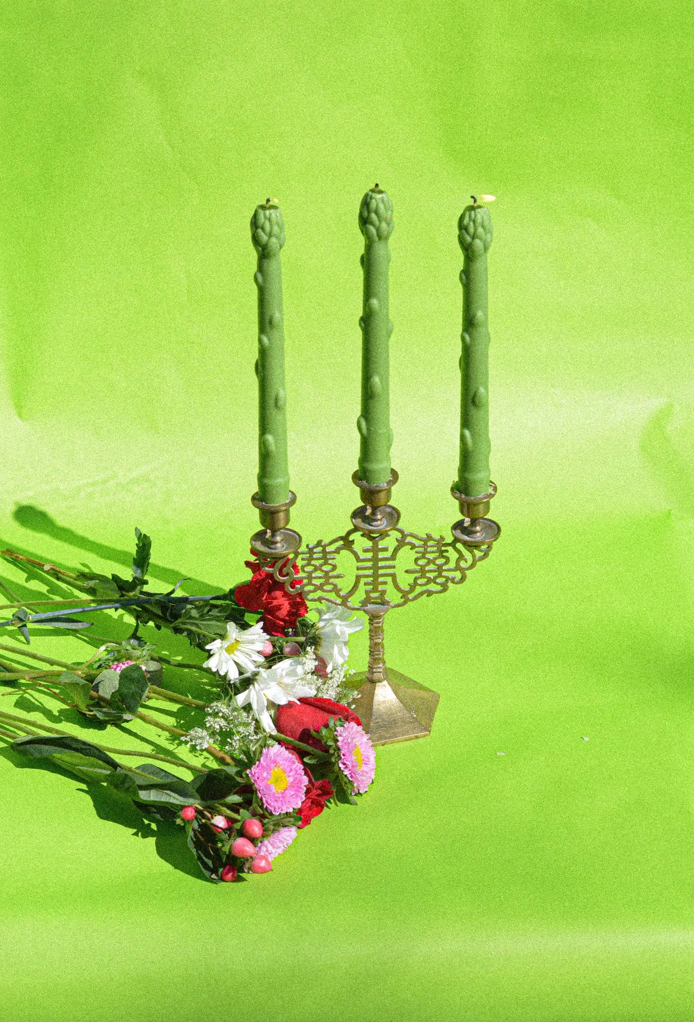 Asparagus Taper Candlesticks