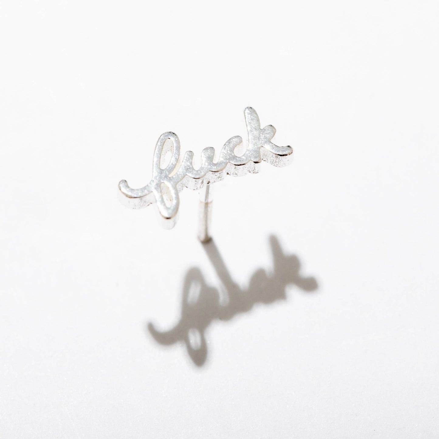 Fuck Stud Single Earring (Sterling Silver)