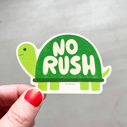 No Rush Turtle Sticker