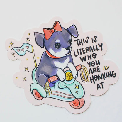 Scooter Puppy Bumper Sticker