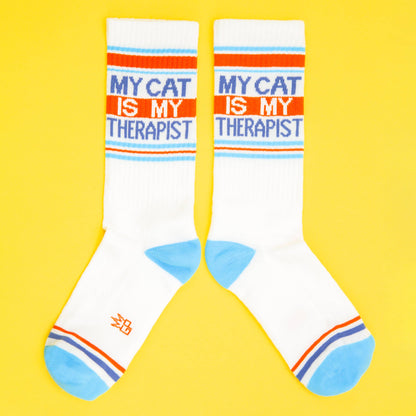 My Cat Is My Therapist Retro Crew Socks