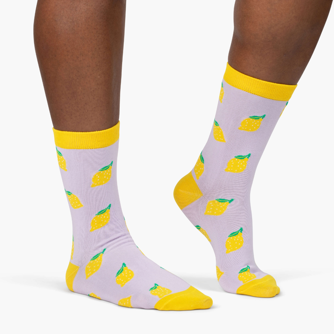 Lavender Lemon Crew Socks
