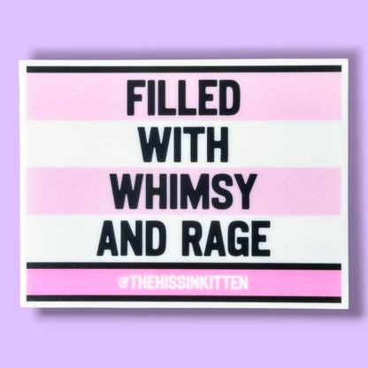 FILLED WITH WHIMSY AND RAGE Letter Board Magnet