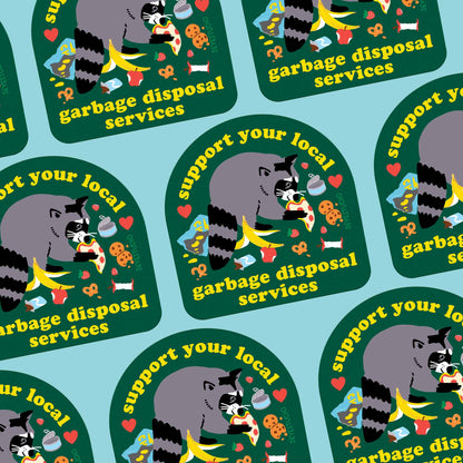 Garbage Disposal Raccoon Sticker