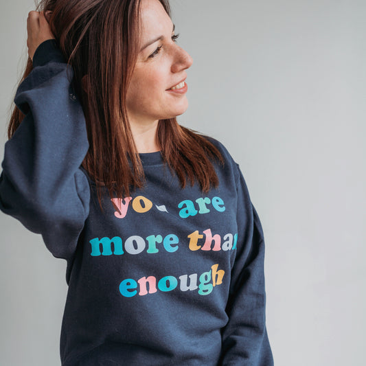 You Are More Than Enough Navy Crewneck Sweatshirt