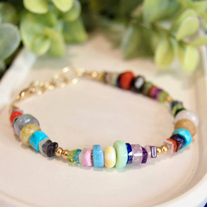 Mixed Media Gemstone Bracelet