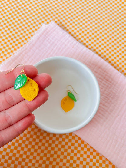 Cutie Fruities Clay Earrings (Lemon)