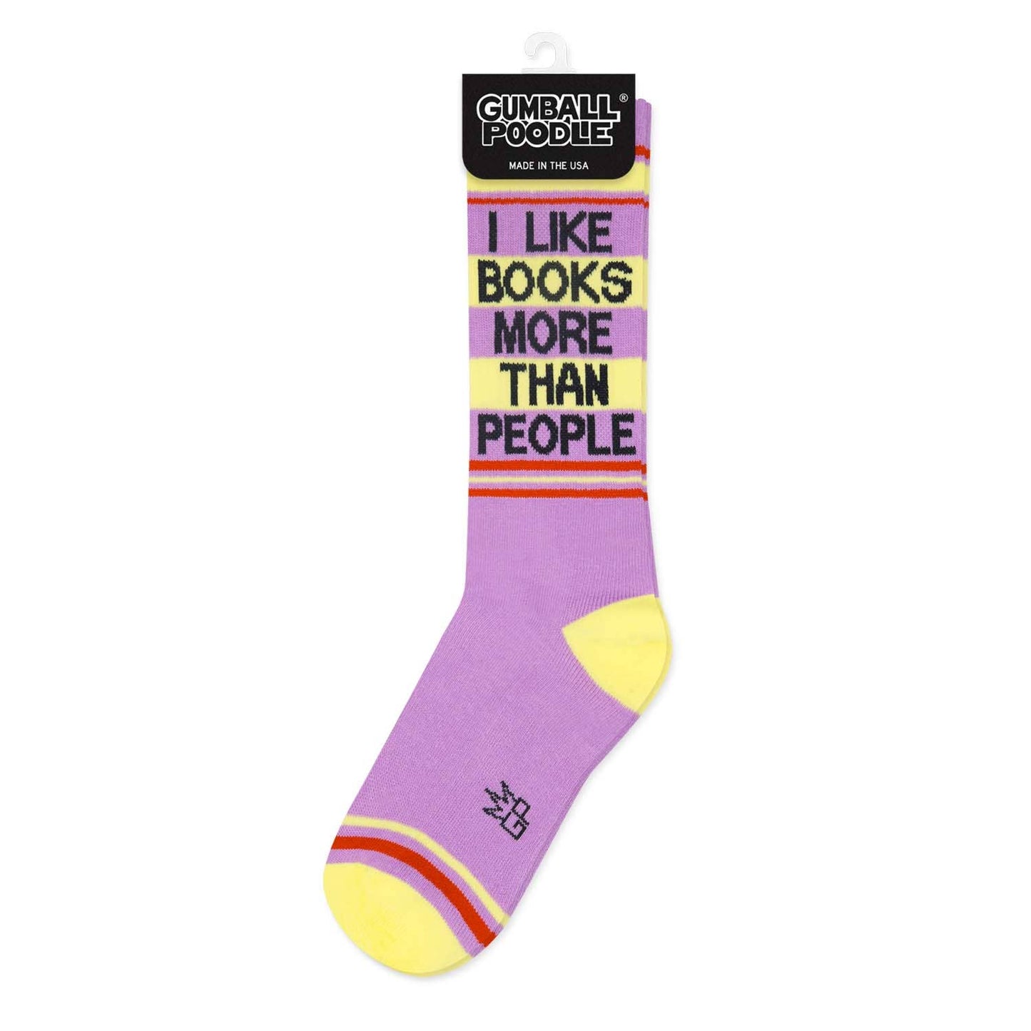 I Like Books More Than People Retro Crew Socks