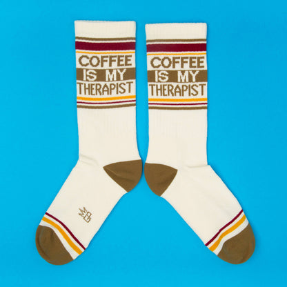 Coffee Is My Therapist Retro Crew Socks