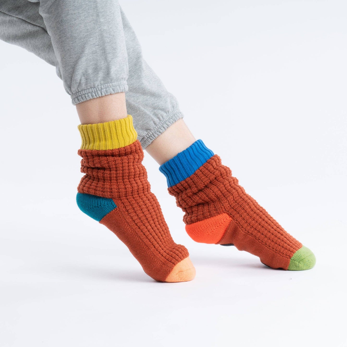 Fleece-Lined Waffle Knit House Socks