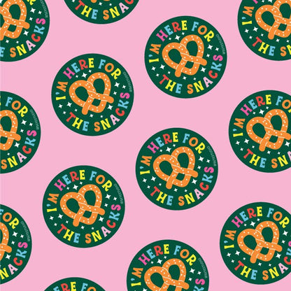 I'm Here for the Snacks Pretzel Sticker
