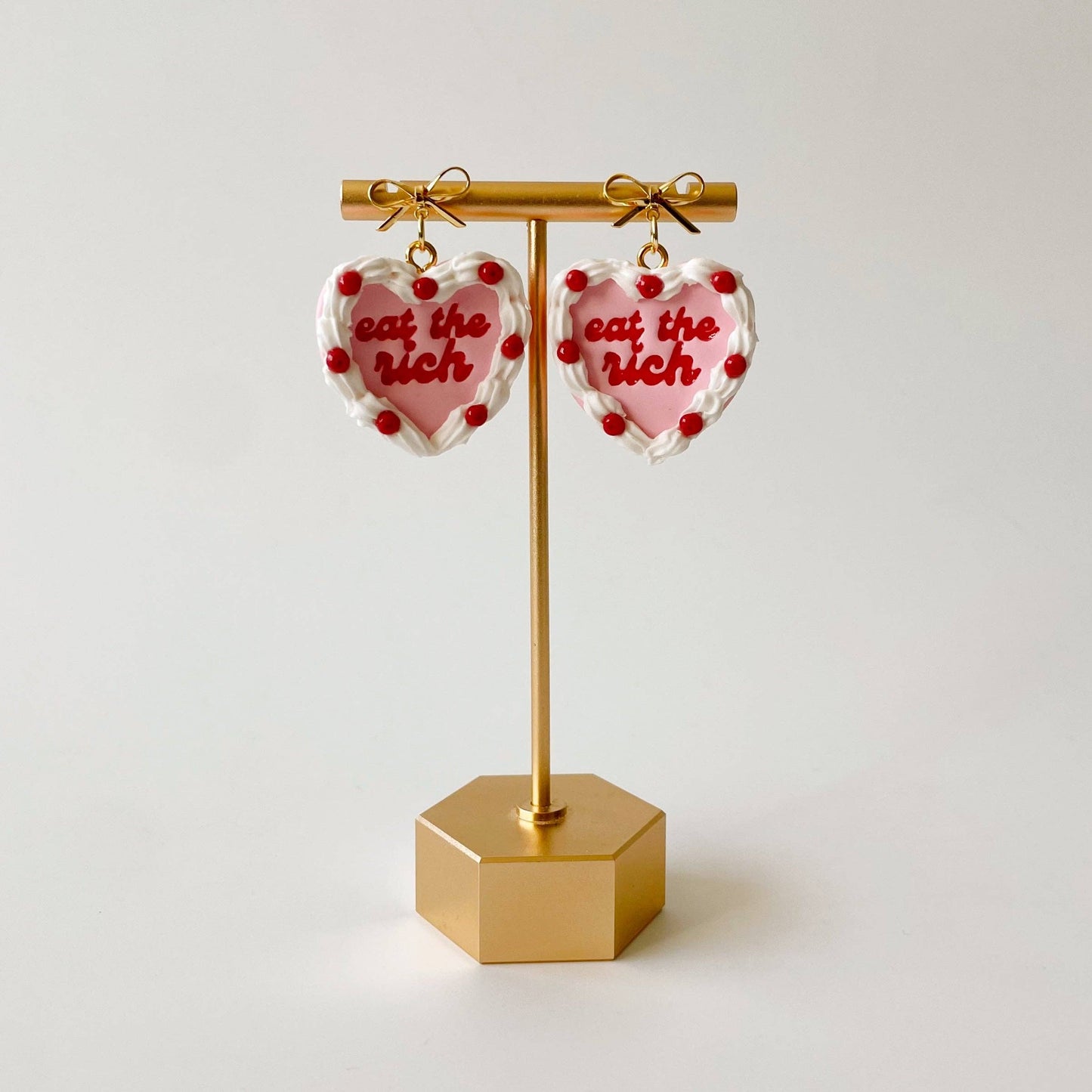Eat The Rich Heart Cake Earrings