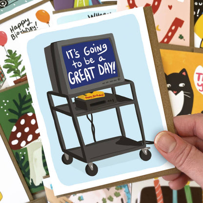 TV Cart Birthday Card