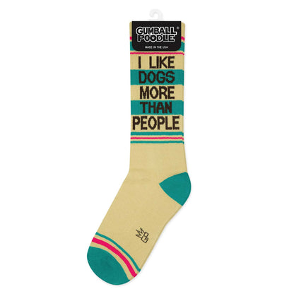 I Like Dogs More Than People Retro Crew Socks