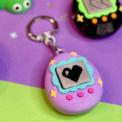 Digital Pet Heart Fidget Clicker Keychain