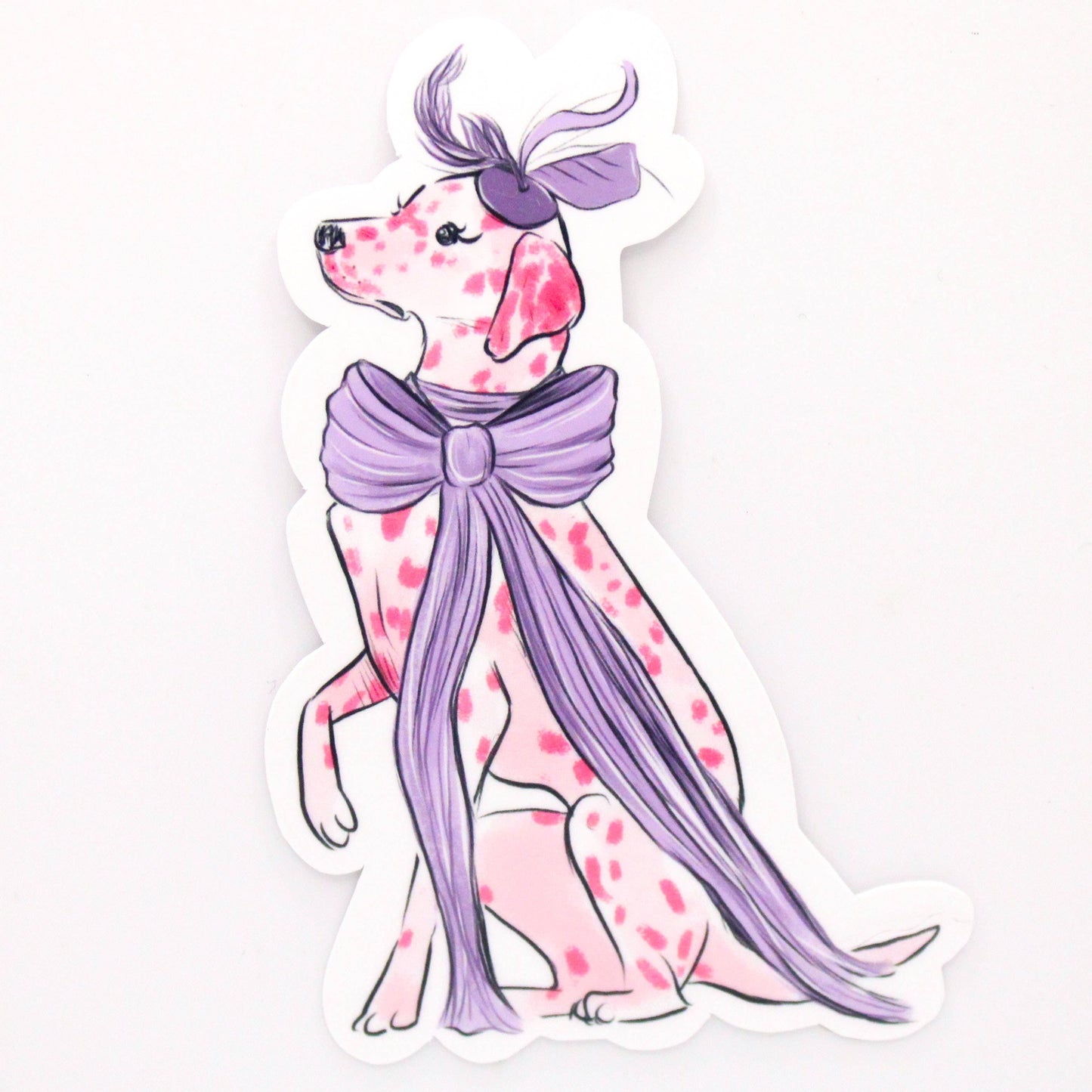 Fancy Bow Dalmation Sticker