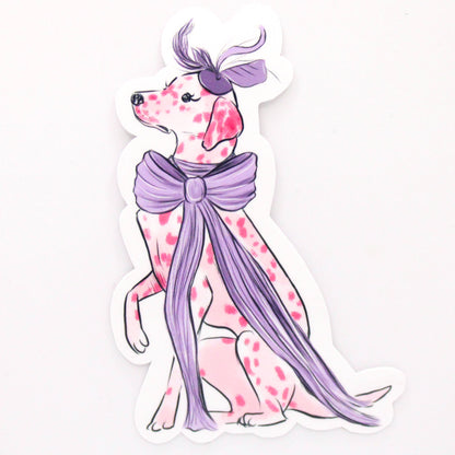 Fancy Bow Dalmation Sticker