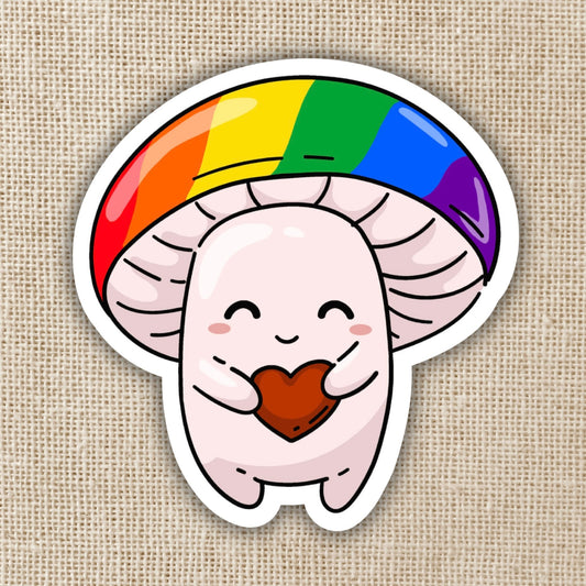 Gay Pride Flag Mushroom Sticker