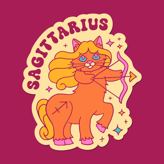 Astrology Cat Sticker: Sagittarius