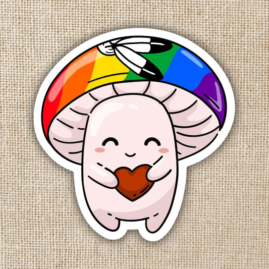 Two-Spirit Pride Flag Mushroom Sticker