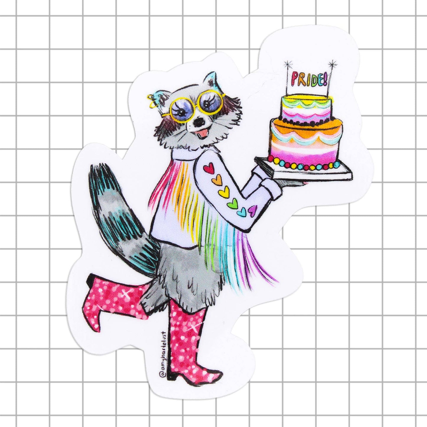 Celebrate Pride Raccoon Sticker