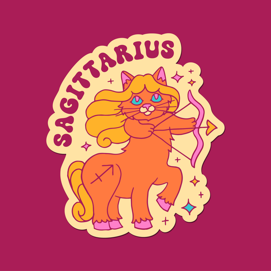 Astrology Cat Sticker: Sagittarius
