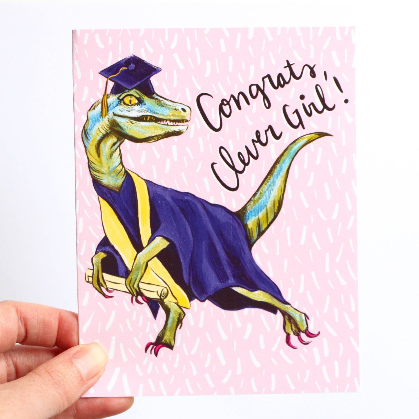 Clever Girl Raptor Graduation Card