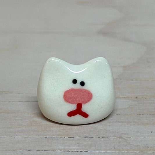 Ceramic White Cat Desk Pal