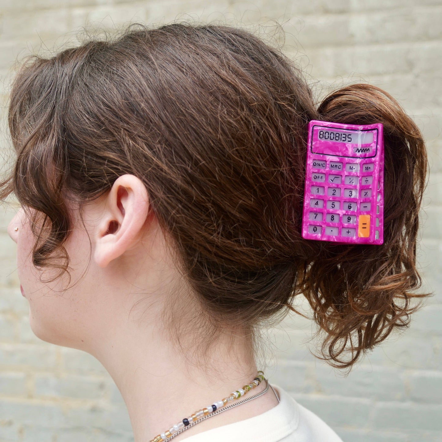 Pink Calculator Claw Clip