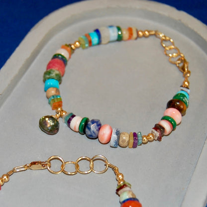 Mixed Media Gemstone Bracelet