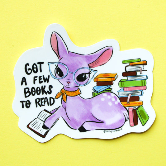 Got a Few Books to Read Deer Sticker